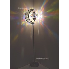 Karlıkturistik Köşe Lambası,Dekoratif Lambader,Ev Dekoratif Aydınlatma Mozaik Lamba El Işi Hilal  Model 3