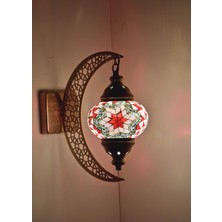 Karlıkturistik Mozaik Aplik Hilal Dekoratif Duvar  Lambası Otantik Aplik Ay Osmanlı Selçuklu Türk Lamba Model17