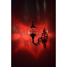 Karlıkturistik Mozaik Aplik ,Yukarı Yönlü Dekoratif Duvar  Lambası,Otantik Lamba,Mozaik Lamba Model20