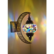 Karlıkturistik Mozaik Aplik Hilal Dekoratif Duvar  Lambası Otantik Aplik Ay Osmanlı Selçuklu Türk Lamba Model3