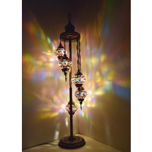 Karlıkturistik Mozaik Lambader,Otantik Lambas,Dekoratif Köşe Lambası 5 Li Mozaik Gece Lambası  Model 7