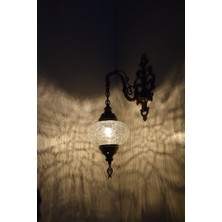 Karlıkturistik Osmanlı Aplik,Tekli Aşağı Yönlü Dekoratif Duvar Lambası,Otantik Lamba,Şefaf Çatak Camlı