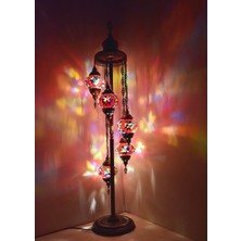 Karlıkturistik Mozaik Lambader,Otantik Lambas,Dekoratif Köşe Lambası 5 Li Mozaik Gece Lambası  Model 15