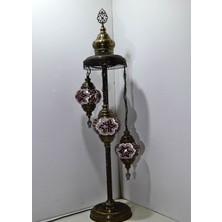 Karlıkturistik Mozaik Lambader,Otantik Lambası,Dekoratif Köşe Lambası 3 Lü Mozaik Gece Lambası  Model 8