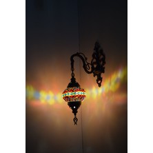 Karlıkturistik Mozaik Aplik ,Tekli Aşağı Yönlü Dekoratif Duvar  Lambası,Otantik Lamba,Mozaik Lamba Model9
