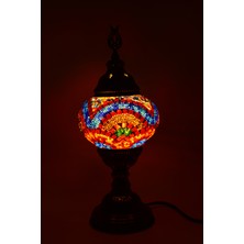 Karlıkturistik Mozaik Lamba ,Mozaik Masa Üstü Lamba, Mozaik Lamba El Işi ,Sıvama Masa Lambası Kırmızı Model14