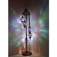 Karlıkturistik Mozaik Lambader,Otantik Lambas,Dekoratif Köşe Lambası 5 Li Mozaik Gece Lambası  Model 11