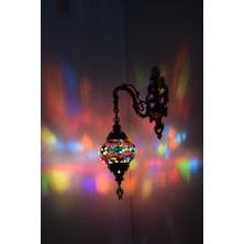 Karlıkturistik Mozaik Aplik ,Tekli Aşağı Yönlü Dekoratif Duvar  Lambası,Otantik Lamba,Mozaik Lamba Model7