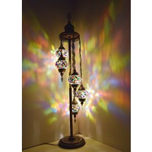 Karlıkturistik Mozaik Lambader,Otantik Lambas,Dekoratif Köşe Lambası 5 Li Mozaik Gece Lambası  Model 3