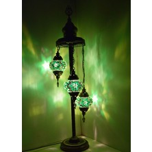 Karlıkturistik Mozaik Lambader,Otantik Lambası,Dekoratif Köşe Lambası 3 Lü Mozaik Gece Lambası  Model 10