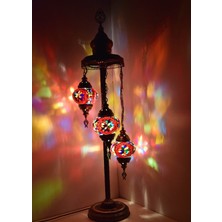 Karlıkturistik Mozaik Lambader,Otantik Lambası,Dekoratif Köşe Lambası 3 Lü Mozaik Gece Lambası  Model 15