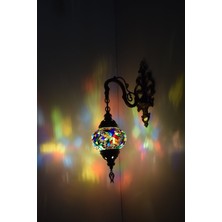 Karlıkturistik Mozaik Aplik ,Tekli Aşağı Yönlü Dekoratif Duvar  Lambası,Otantik Lamba,Mozaik Lamba Model3