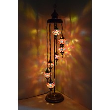 Karlıkturistik Lambader Çoklu Elişi Sarkıt Camlı,Mozaik Ayaklı Lambader,Dekoratif Köşe Lambası Model 7