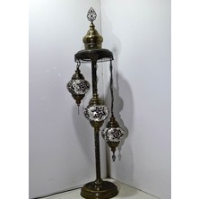 Karlıkturistik Mozaik Lambader,Otantik Lambası,Dekoratif Köşe Lambası 3 Lü Mozaik Gece Lambası  Model 4