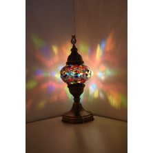 Karlıkturistik Mozaik Masa Lambası ,Mozaik Abajur,Masa Üstü Otantik Lamba,Dövme Desen Sıvama Lamba ,Mix Model7
