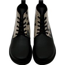 Kadın Vegan Deri Siyah Bilekte Bot - Letters for Lovers Tasarım