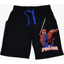 NSE Collection Erkek Çocuk Beyaz Renk Spiderman Örümcek Adam T-Shirt ve Siyah Renk Şort Alt Üst 2 Parça Takım