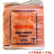 Omeyva Ordinary Turuncu Market Poşeti Torbası - Hışır Atlet Poşet - Büyük Boy - 30 x 60 Cm. - 3 Kg.