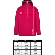 ASL Kids Colors Çocuk Polar Kanguru Cepli Ceket Kapşonlu Yarım Fermuarlı Sweatshirt Koyu Pembe