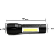 İndirim Center USB Şarjlı Zoomlu Flaşörlü 3 Fonksiyonlu LED Işıklı Ultra Güçlü El Feneri Kamp Outdoor Süper Kalite