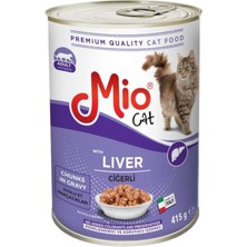 Mio Ciğerli Kedi Maması 415 gr Konserve Yaş Mama Et Parçacıklı