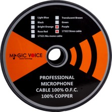 Magıcvoıce Mikrofon Kablosu Stereo 1.kalite 100 Metre Mor