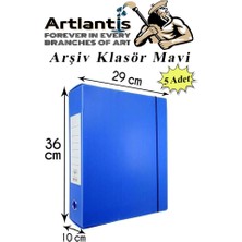 Mavi Arşiv ve Proje Kutusu 29X36X10CM 5 Adet Arşiv Klasörü Lastikli Plastik Arşiv Klasörü Büro Okul Sınıf