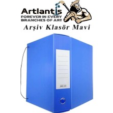 Mavi Arşiv ve Proje Kutusu 29X36X10CM 5 Adet Arşiv Klasörü Lastikli Plastik Arşiv Klasörü Büro Okul Sınıf