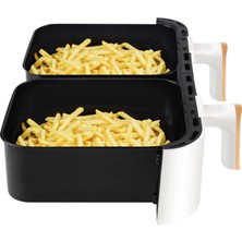 Yui M45 8 Litre (4+4) Seramik Çift Hazneli Smart Airfryer Fritöz Beyaz