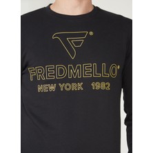 Fred Mello Bisiklet Yaka Siyah Erkek Sweatshirt FM23S02FGBLACK