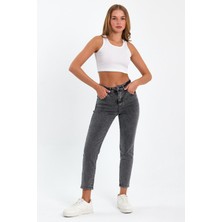 Tref Jns Gri Mom Jeans Likralı Kot Pantolon Trefjeans-Gri-Mom-Jean-2