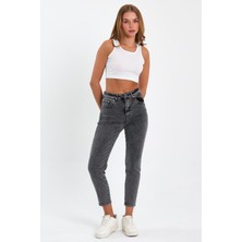 Tref Jns Gri Mom Jeans Likralı Kot Pantolon Trefjeans-Gri-Mom-Jean-2