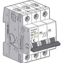 Sigma 32 Amper 3 Faz 6ka C Tipi Otomatik Sigorta C32X3