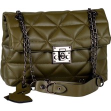 SİA ÇANTA Kapitone Desenli Zincir Askılı İki Ayrı Bölmeli KilitLİ kapak Detaylı Kadın Omuz Çantası