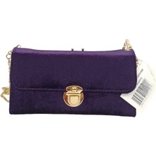 Narin Kadife Doku Kilit Aksesuar Çapraz Zincir Kullanışlı  Dizayn Çanta Cüzdan