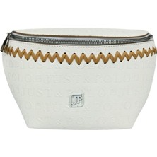 SİA ÇANTA Orijinal Just&Polo Kadın 3 Bölmeli Kabartma Yazı Baskılı Örgü Kemerli Bel Vücut Çapraz Çanta