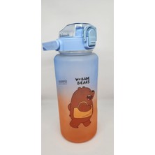 Taros Quokka 800ML Mavi Turuncu Çift Başlıklı Stickerlı Matara