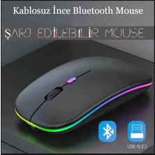 Daily Link Dailylink Rgb Wireless Bluetooth Kablosuz Optik Mouse Şarj Edilebilir USB Mouse Fare Gamer Bilgisayar Pc Dizüstü iPad