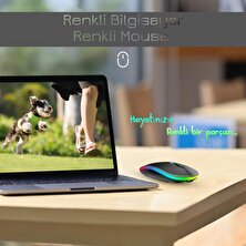 Daily Link Dailylink Rgb Wireless Bluetooth Kablosuz Optik Mouse Şarj Edilebilir USB Mouse Fare Gamer Bilgisayar Pc Dizüstü iPad