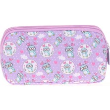 Kaukko Kids&love 3 Bölmeli Pullu - Rugan Owl Kalem Çantası L8101