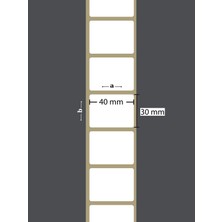 30X40 mm Termal Barkod Etiketi Yaıpışkanlı Etiket (1 Rulo = 1000 Adet)