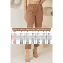 Balenbi 1005 Camel Havuç Paça Beli Lastikli Dokuma Kadın Pantolon