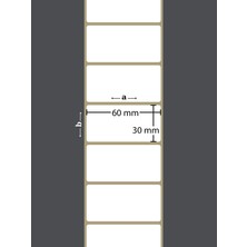 30X60 mm Termal Barkod Etiketi Yaıpışkanlı Etiket (1 Rulo = 1000 Adet)