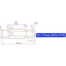 3D Yazıcı E3D V6 M7X22MM Teflonlu Barel - All Metal - 1.75MM