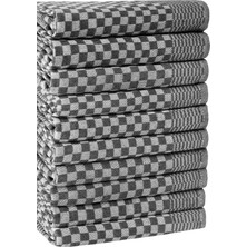 Herakleia Home Kurulama Bezi & Alman Peçetesi 10'lu Set - 40 x 60 - Dama Mode Antrasitl