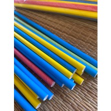 My Zey  6 mm x 200 mm Full 4 Color Mix Paper Straw 100'lü