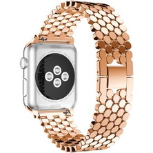 KCR Apple Watch 38-40-41MM Uyumlu Metal Strap Luxury Petek Kordon-Kayış