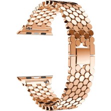 KCR Apple Watch 38-40-41MM Uyumlu Metal Strap Luxury Petek Kordon-Kayış