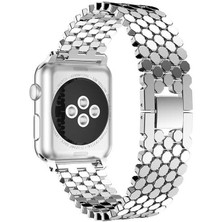KCR Apple Watch 42-44-45-49MM Uyumlu Metal Strap Luxury Petek Kordon-Kayış