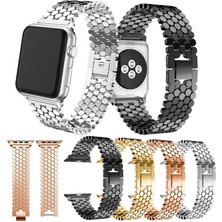 KCR Apple Watch 42-44-45-49MM Uyumlu Metal Strap Luxury Petek Kordon-Kayış